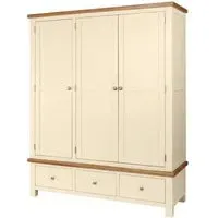 Lundy 3 Door Triple Wardrobe - Ivory