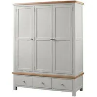 Lundy 3 Door Triple Wardrobe - Moon Grey