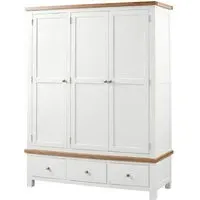 Lundy 3 Door Triple Wardrobe - White