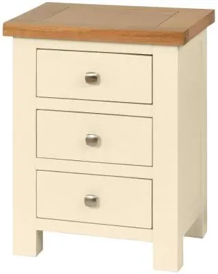 Lundy 3 Drawer Bedside Cabinet - Ivory
