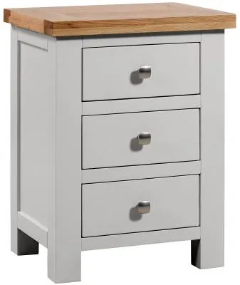 Lundy 3 Drawer Bedside Cabinet - Moon Grey
