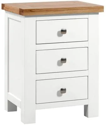 Lundy 3 Drawer Bedside Cabinet - White