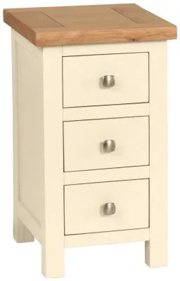 Lundy 3 Drawer Compact Bedside Cabinet - Ivory image