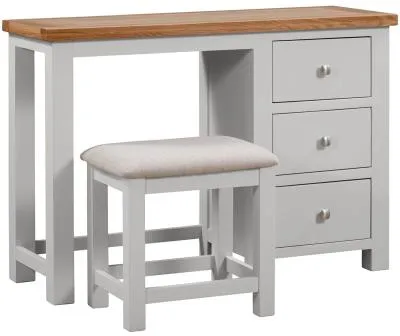 Lundy 3 Drawer Dressing Table with Stool - Grey