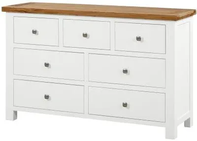 Lundy 3+4 Drawer Chest - White, Oak