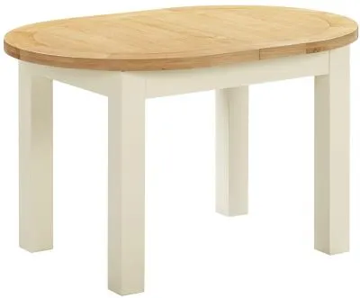 Lundy 4-6 Seater Oval Extending Dining Table - Ivory