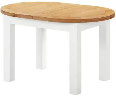 Lundy 4-6 Seater Oval Extending Dining Table - White