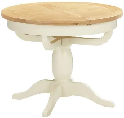Lundy 4-6 Seater Round Extending Dining Table - Ivory image