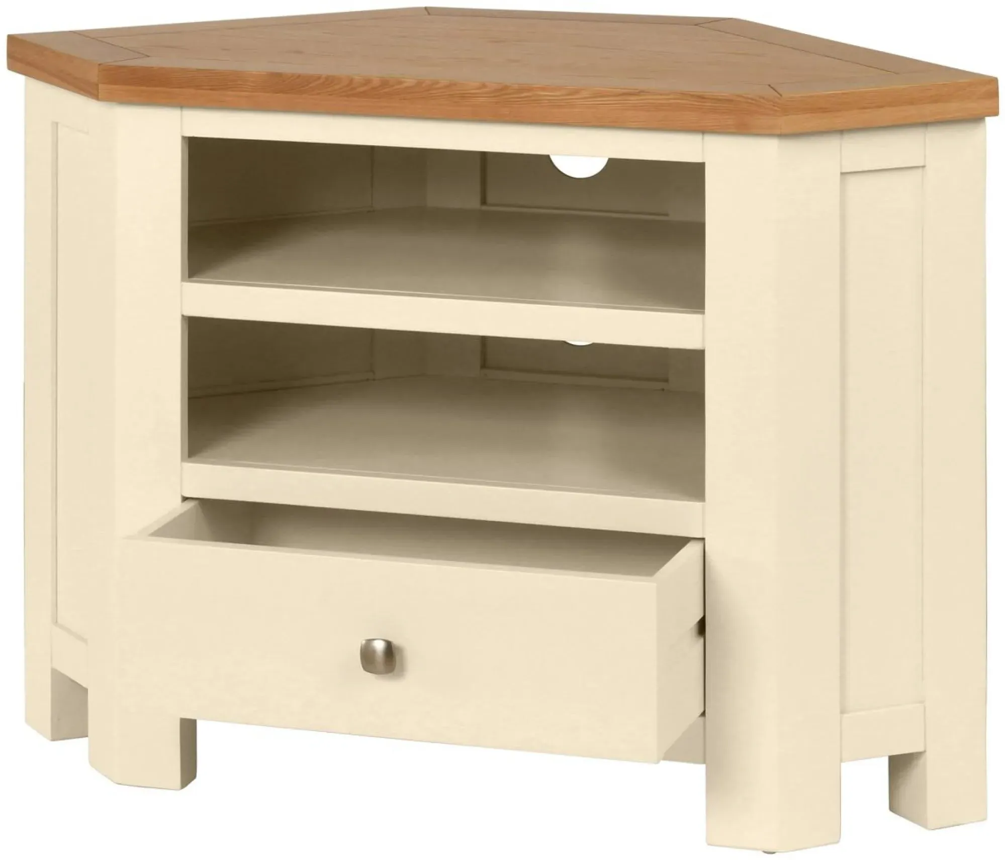 Lundy 90cm Corner TV Unit - Ivory