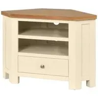 Lundy 90cm Corner TV Unit - Ivory