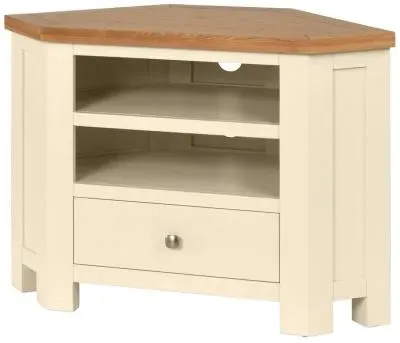 Lundy 90cm Corner TV Unit - Ivory image