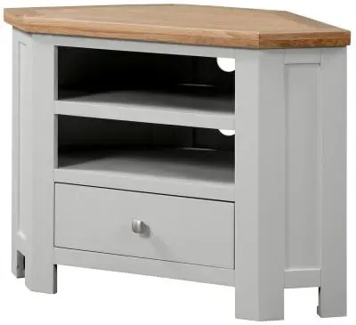 Lundy 90cm Corner TV Unit - Moon Grey