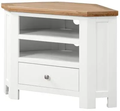 Lundy 90cm Corner TV Unit - White