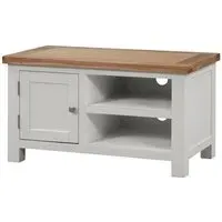 Lundy 90cm TV Unit - Grey, Oak