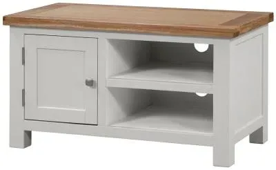 Lundy 90cm TV Unit - Grey, Oak