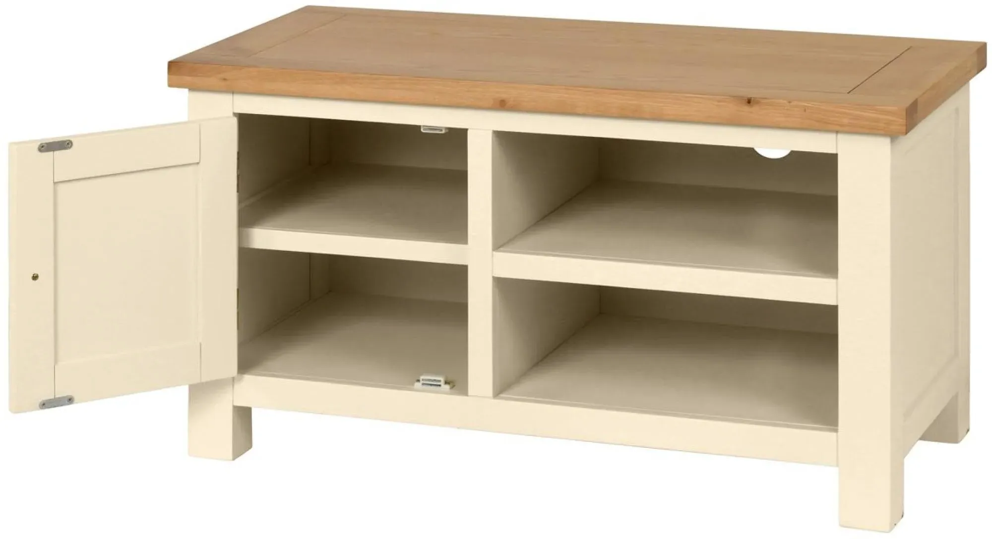 Lundy 90cm TV Unit - Ivory, Oak