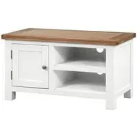 Lundy 90cm TV Unit - White, Oak