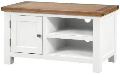 Lundy 90cm TV Unit - White, Oak