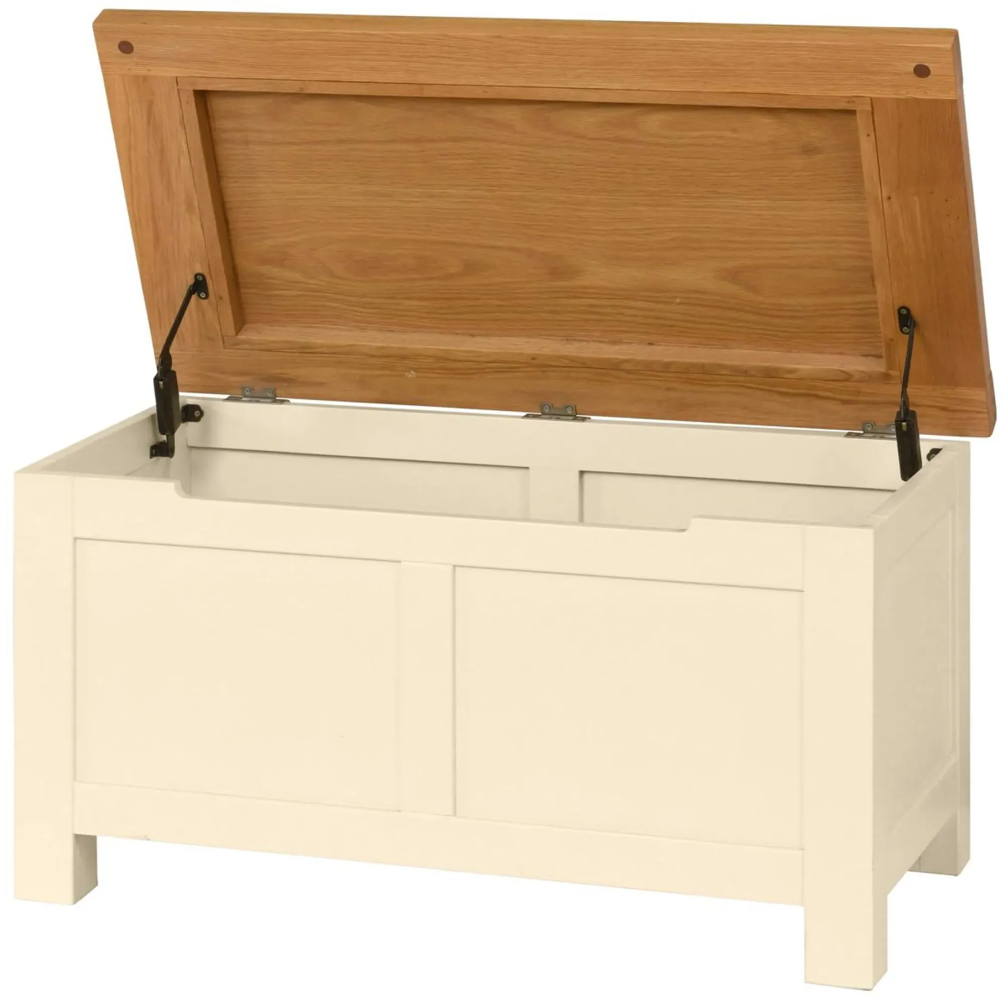 Lundy Blanket Box with Storage - Ivory, Oak