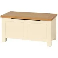 Lundy Blanket Box with Storage - Ivory, Oak