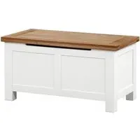 Lundy Blanket Box with Storage - White, Oak