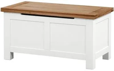 Lundy Blanket Box with Storage - White, Oak