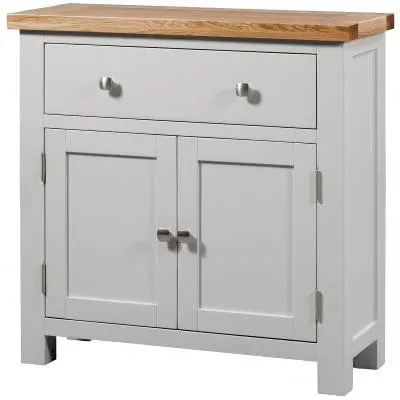 Lundy Compact 2 Door Sideboard - Grey, Oak