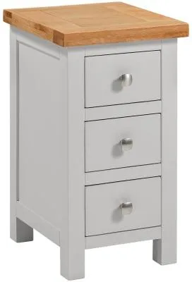 Lundy Compact 3 Drawer Bedside Cabinet - Moon Grey