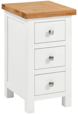 Lundy Compact 3 Drawer Bedside Cabinet - White
