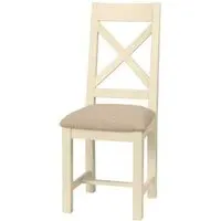 Lundy Crossback Dining Chair Set of 2 - Ivory, Pine