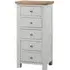 Lundy Narrow 5 Drawer Chest - Moon Grey, Oak