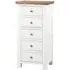 Lundy Narrow 5 Drawer Chest - White, Oak