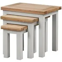 Lundy Nest of 3 Tables - Grey, Oak