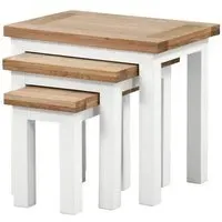 Lundy Nest of 3 Tables - White, Oak