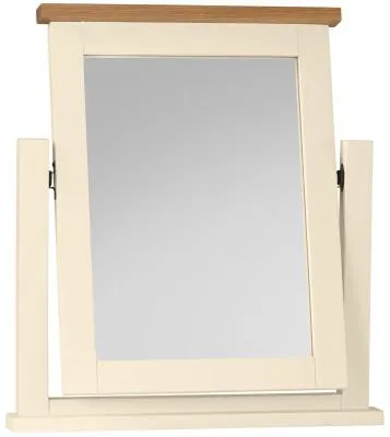 Lundy Rectangular Dressing Mirror - Ivory Painted, Oak image