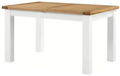 Lundy Rectangular Extending Dining Table - White, Oak