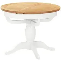 Lundy Round Extendable Dining Table - White