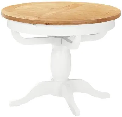 Lundy Round Extendable Dining Table - White