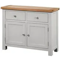Lundy Small 2 Door Sideboard - Grey, Oak
