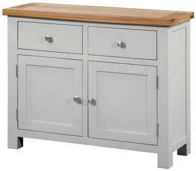 Lundy Small 2 Door Sideboard - Grey, Oak