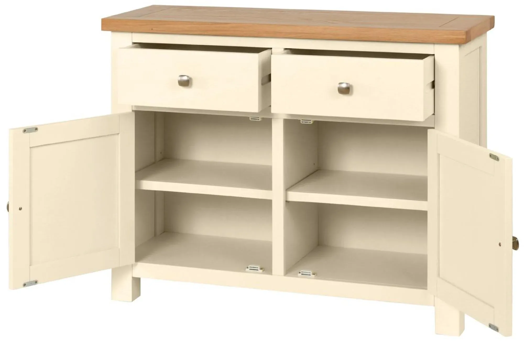 Lundy Small 2 Door Sideboard - Ivory, Oak