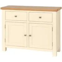 Lundy Small 2 Door Sideboard - Ivory, Oak