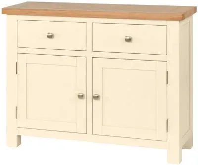 Lundy Small 2 Door Sideboard - Ivory, Oak
