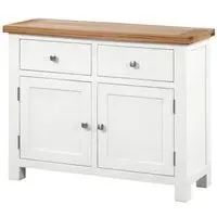 Lundy Small 2 Door Sideboard - White, Oak