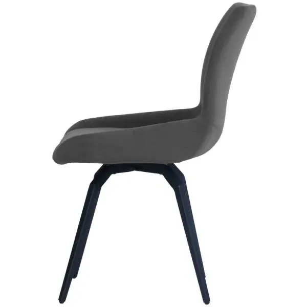 Malcom Swivel Dining Chair - Dark Grey, Velvet