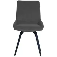 Malcom Swivel Dining Chair - Dark Grey, Velvet