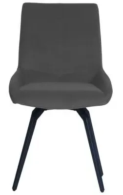 Malcom Swivel Dining Chair - Dark Grey, Velvet image