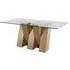 Newton 6 Seater Glass Dining Table - Clear, Oak Effect