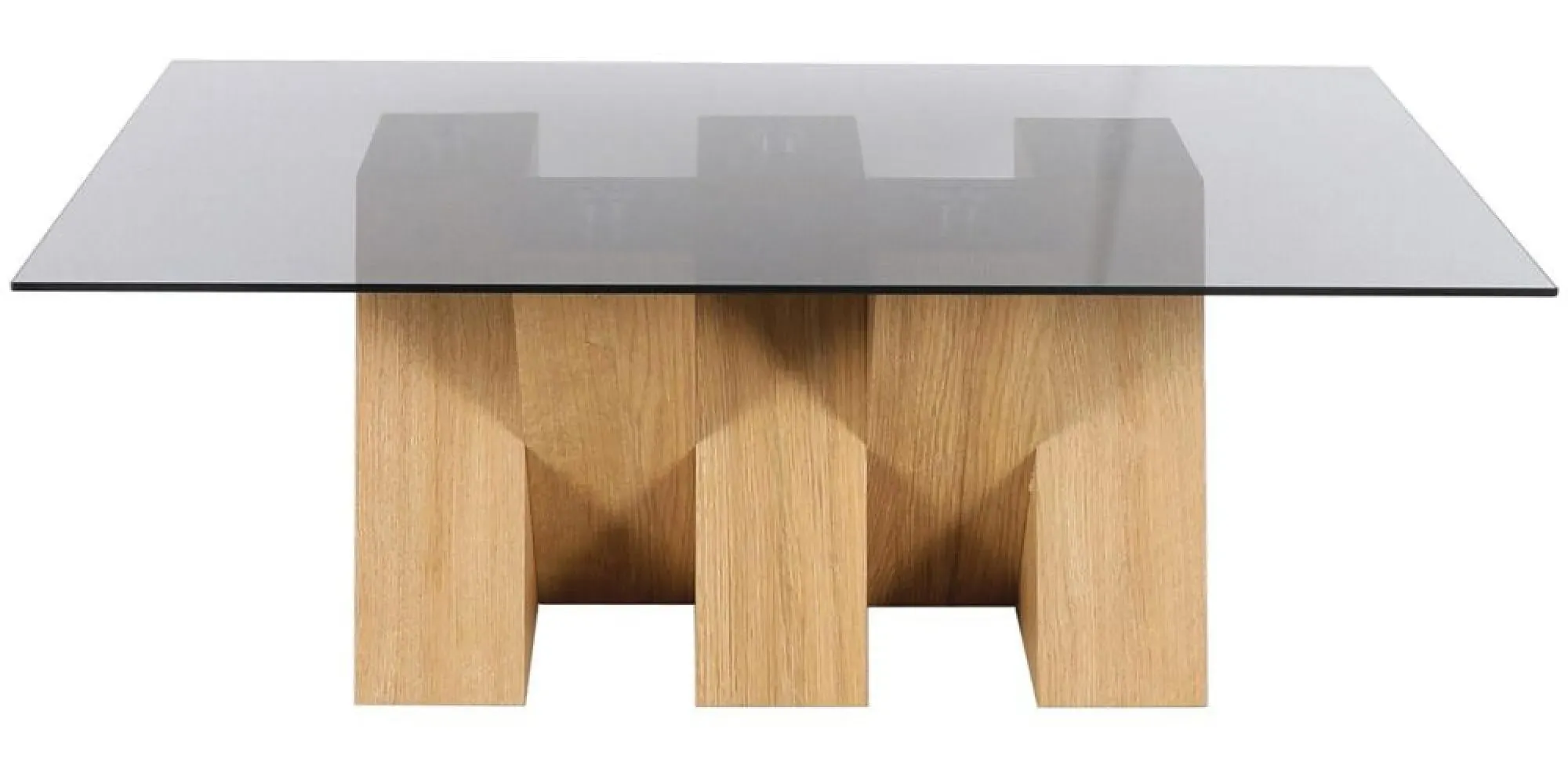 Newton Coffee Table - Smoked Glass, Oak Effect