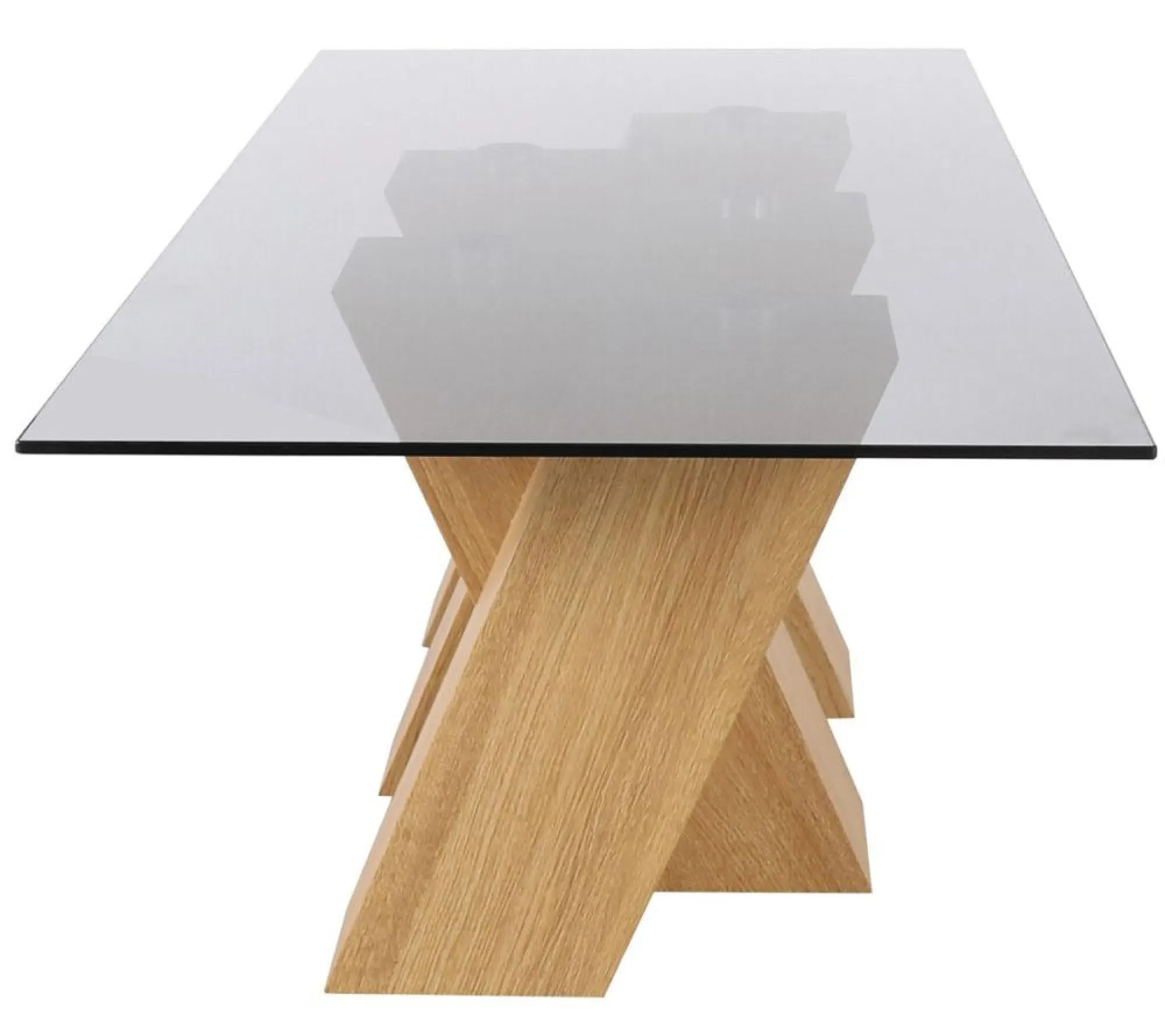 Newton Coffee Table - Smoked Glass, Oak Effect